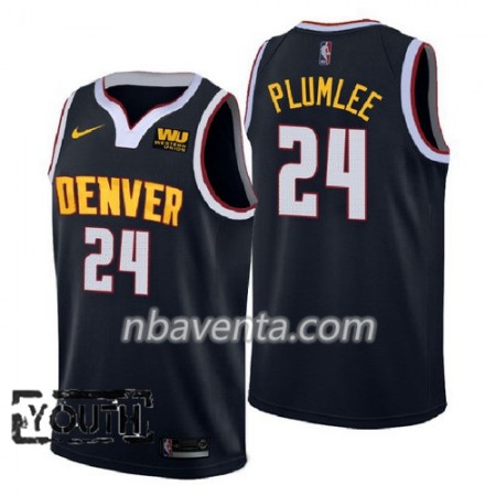 Camiseta Niños Denver Nuggets Mason Plumlee 24 2018-2019 Nike Navy Swingman
